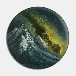 Yellow Green Milky Way Galaxy Night Sky Pin