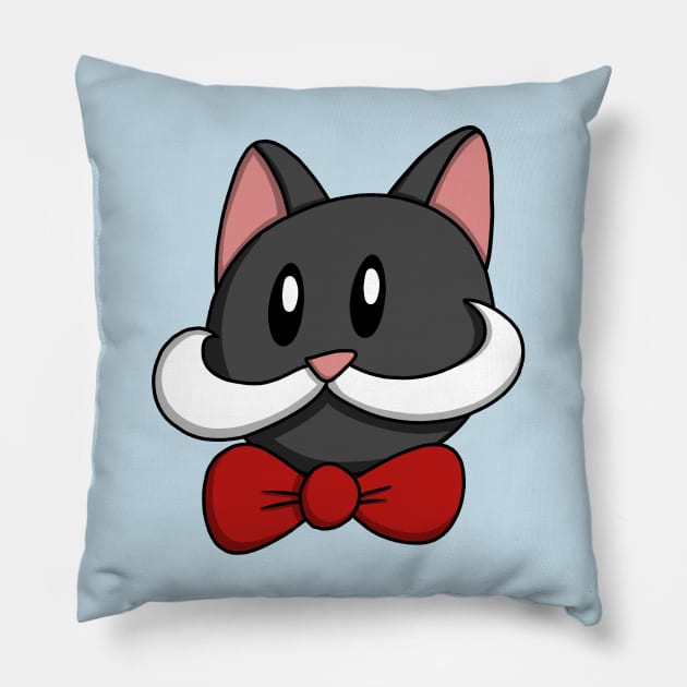 Kitty Cat Mustache Pillow by pako-valor