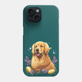 Golden Retriever happy easter day Phone Case