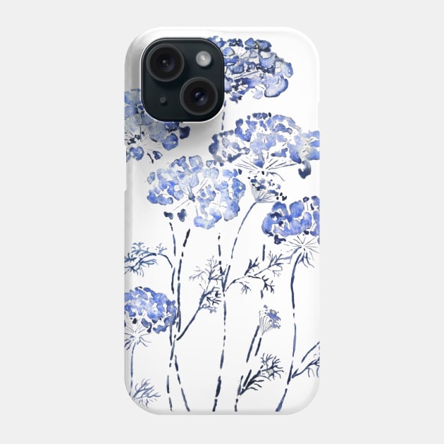 abstract queen anne's lace blue Phone Case by colorandcolor