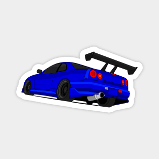 SKYLINE GTR R34 DARK-BLUE Magnet