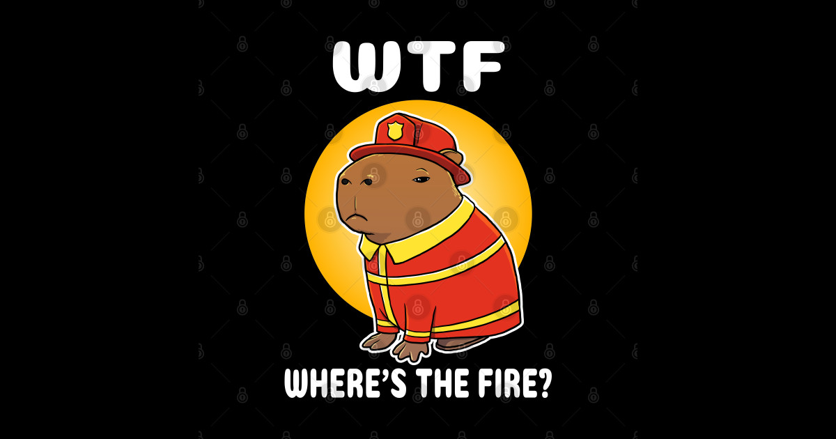 Wtf Wheres The Fire Capybara Firefighter Costume Funny Firefighter