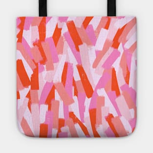 Orange and Pink Brushstrokes Pattern Tote