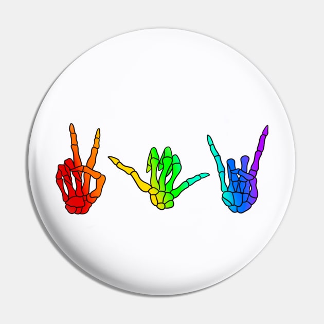 Peace, Rock and Roll Pin by heathertattoo88