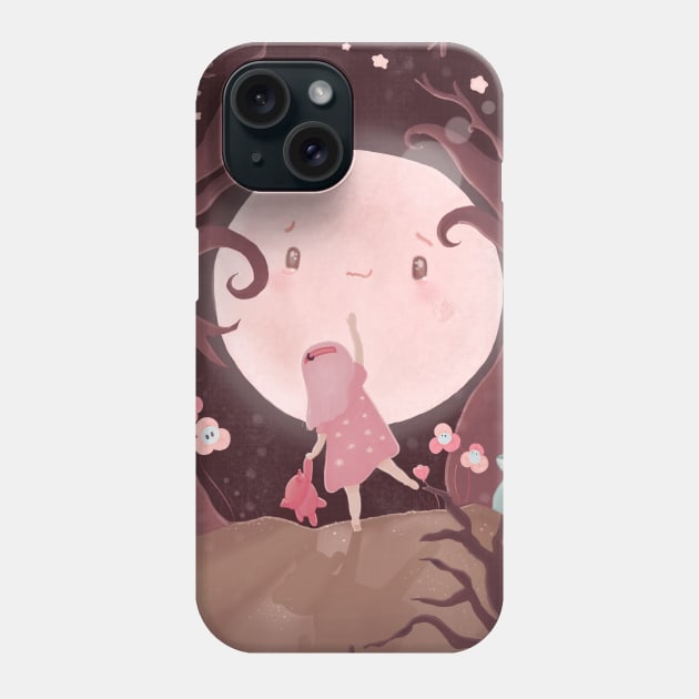 Fullmoon farewell Phone Case by moonlitdoodl