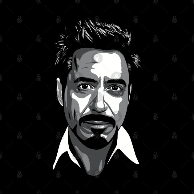 Robert Downey Jr greyscale by @johnnehill