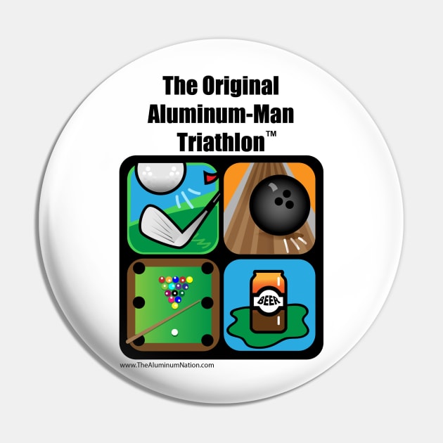 Aluminum Man Triathlon Pin by Jim Poston