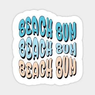 Beach Bum Wavy Bubble Letters Magnet