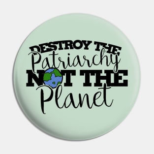 Destroy the patriarchy not the planet Pin