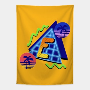 Initial Letter E - 80s Synth Tapestry