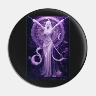 Sorceress Casting a Spell Pin