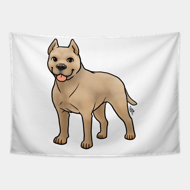 Dog - American Staffordshire Terrier - Cropped Fawn Tapestry by Jen's Dogs Custom Gifts and Designs