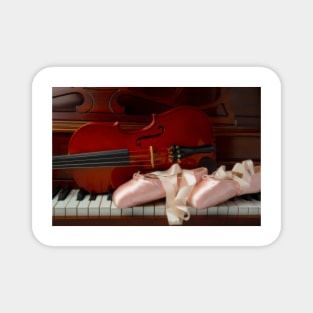 Pointe Shoes And Violin On Piano Magnet