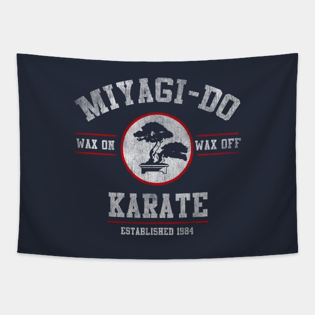 Miyagi Do Karate Kid Wax On Wax Off Tapestry by Rebus28