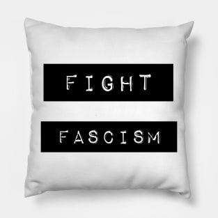 FIGHT FASCISM - Retro Label Maker Design Pillow