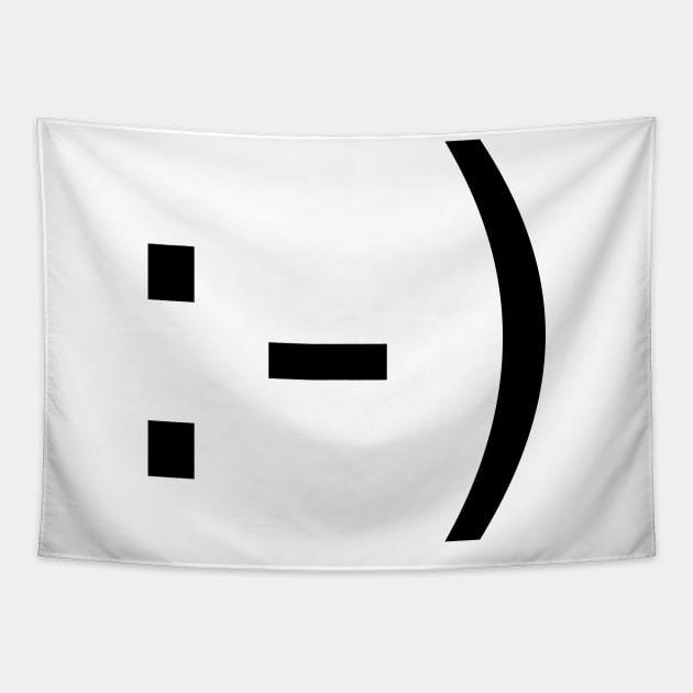 Sideways Nose Smiley Tapestry by Numerica