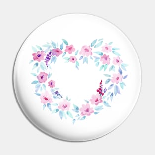 floral heart wreath Pin