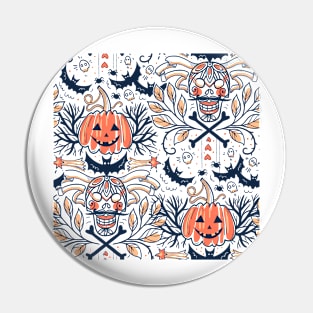 Halloween Orange Pattern Pin