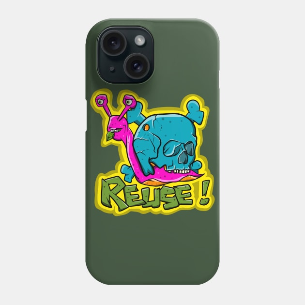 Reuse Recycle Funny Cartoon Snail Phone Case by mailboxdisco