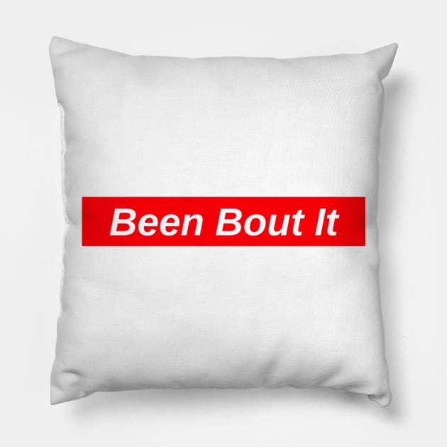 Been Bout It // Red Box Logo Pillow by FlexxxApparel