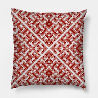 Ruby Maze Geometric Pattern Pillow