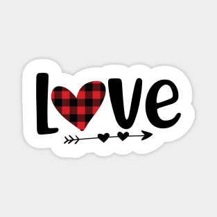 Love buffalo plaid heart valentine design Magnet