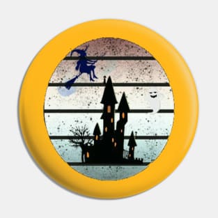 Halloween 2019 celebrations - witch and ghosts castle Pin