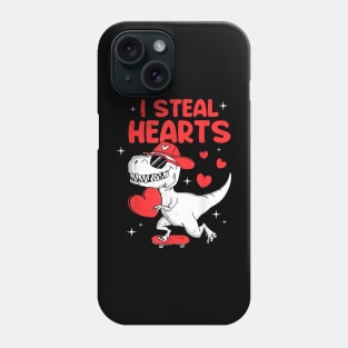 I Steal Hearts Trex Dino Valentine's Day Phone Case