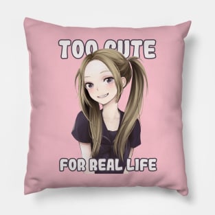 Too Cute For Real Life Anime Twintails Waifu Pillow