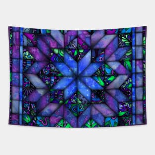 Blue and Purple Quilt Tapestry