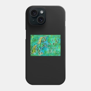 Stand in Your Magic. Magical Unicorn Watercolor Illustration. Phone Case