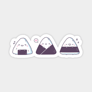 Kawaii Onigiri Japanese Rice Balls Trio Magnet