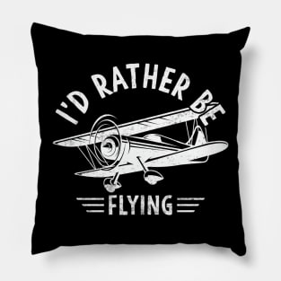 Id Rather Be Flying Pilot Funny Aviation Lover Pillow