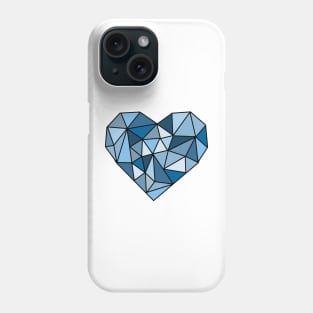 Blue Crystal Heart Phone Case