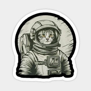 Space Cat Astronaut Graphic Men Cat Space Graphic Magnet