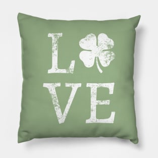 Lucky Clover Vintage Love Irish St Patricks Day T Shirt Pillow