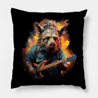 Warthog Playing Guitar Pillow