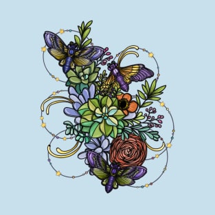 Midnight Moths And A Symphony Of Succulents T-Shirt