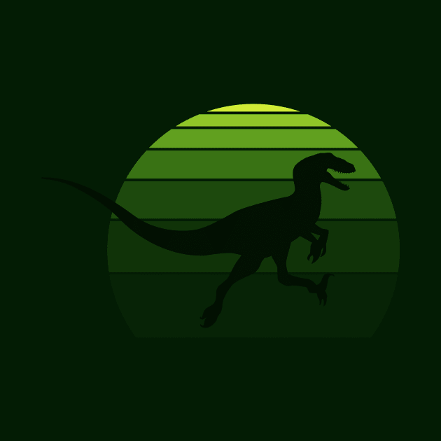 Raptor Retro 80's Design Green The Isle by FalconArt