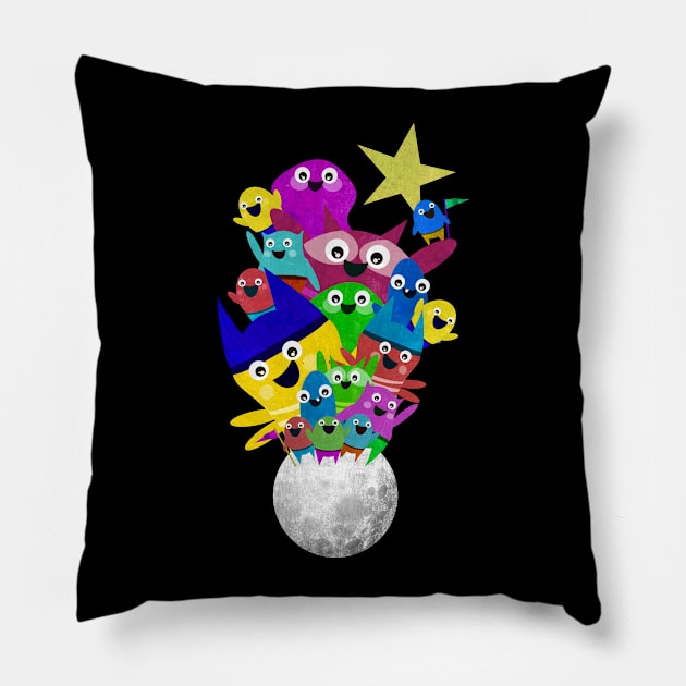 Moon Men Pillow by ZacStar