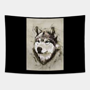 Wolf Sketch Tapestry