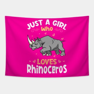 Just a Girl who Loves Rhinoceros Tapestry