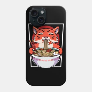 Ramen Tiger - Cute Kawaii Noodle Soup Eating Big Cat Phone Case