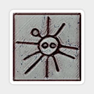 Taino Sun Symbol Rock Art Magnet