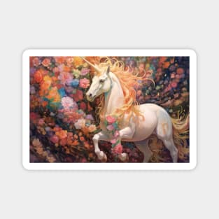 Pastel Blooms and Unicorn Dreams Magnet