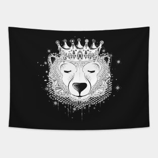 Polar bear with crown Tapestry