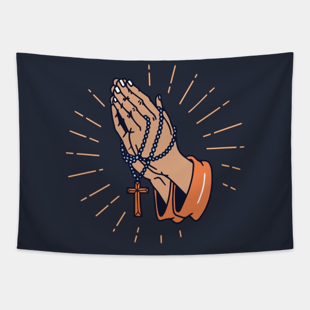 Prayer Hands Tapestry by machmigo