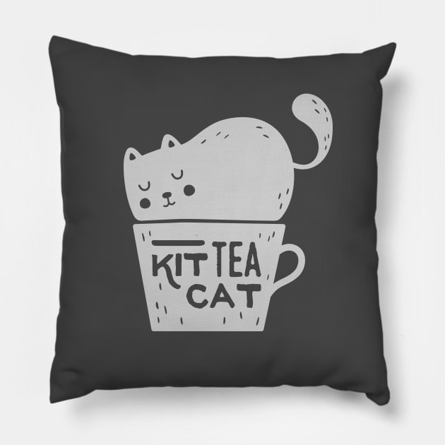 Kit Tea Cat - Cats Pillow by blushingcrow