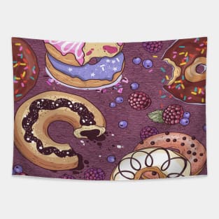 Donut Purple Pattern Tapestry