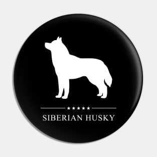 Siberian Husky Dog White Silhouette Pin